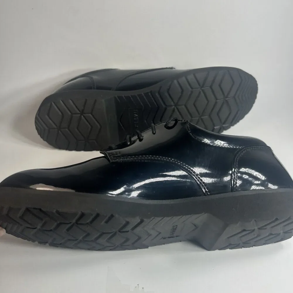 Bates Men’s Dress Shoes Size 11 Black High Gloss Duty Oxford Police/Fire